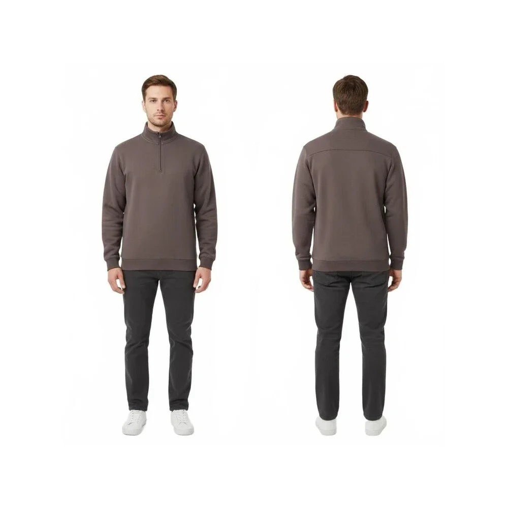 R&R Outdoors Pullover Sweatshirt Quarter Zip Mock Neck